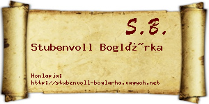 Stubenvoll Boglárka névjegykártya